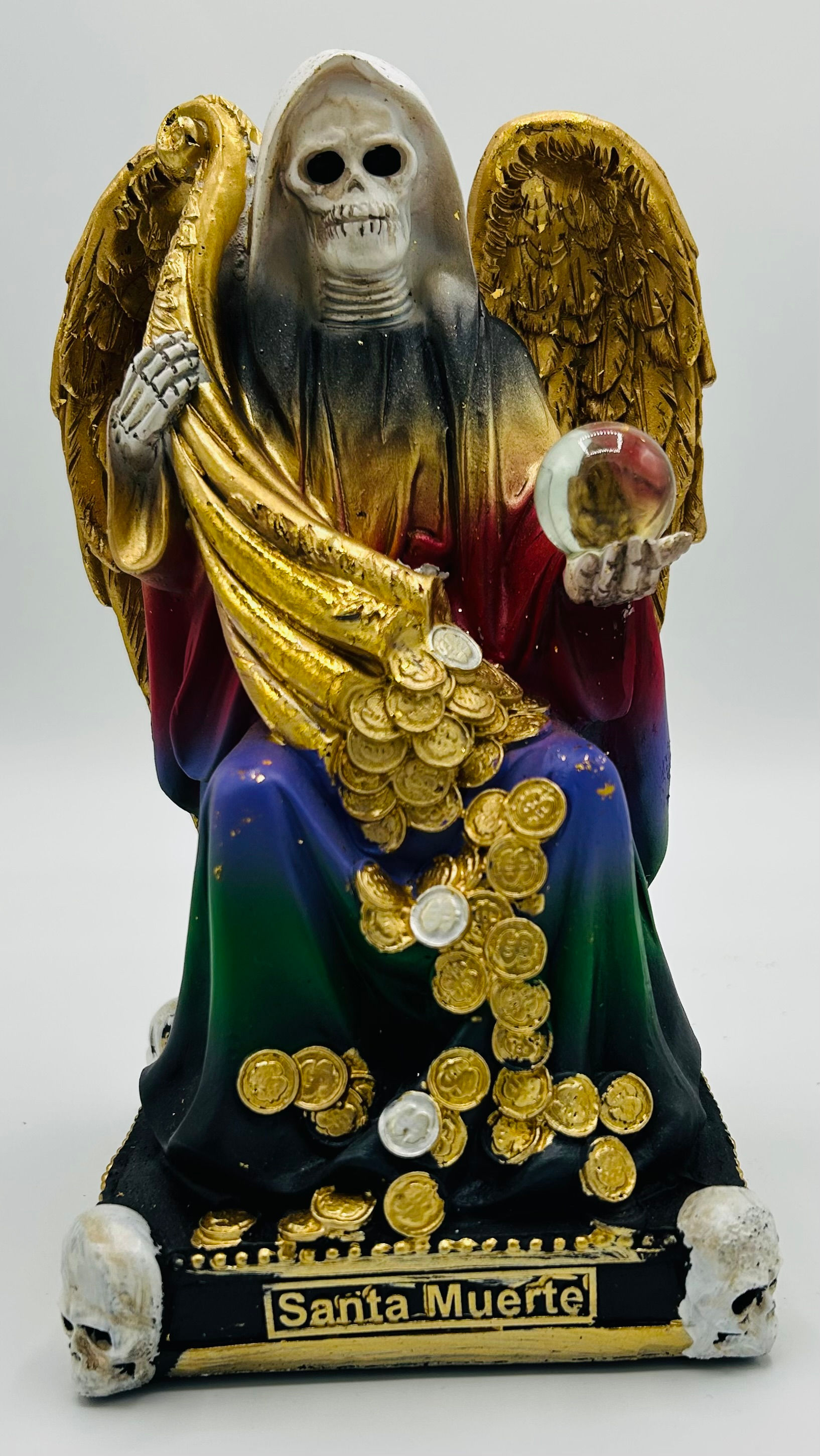 Santa Muerte 7 Colores Cuerno De La Abundancia Con Alas