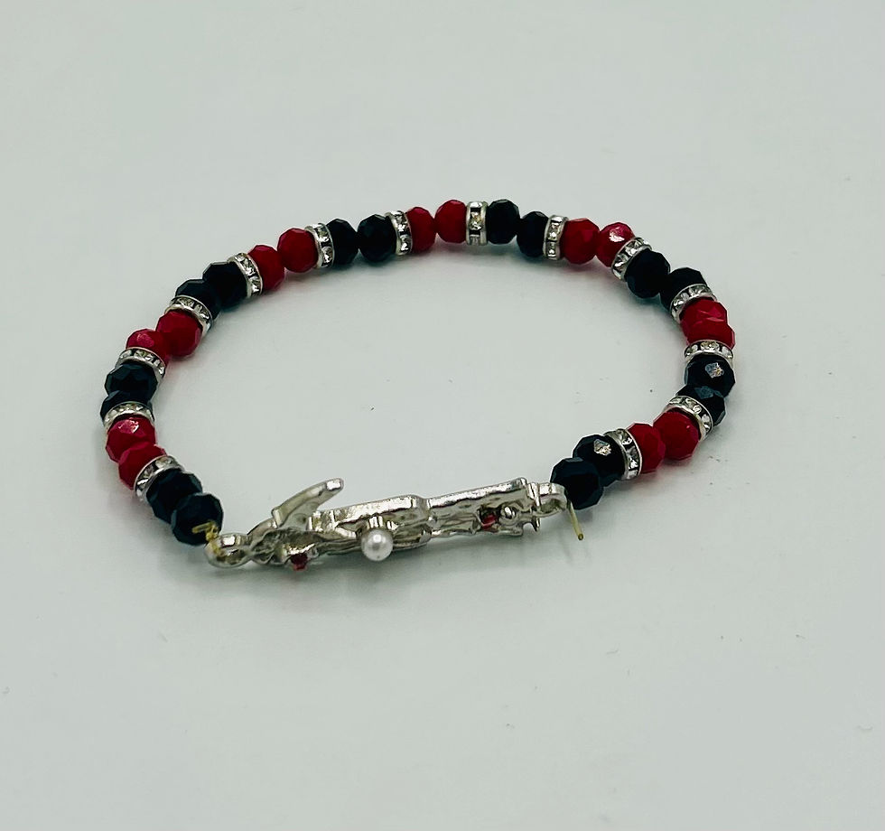 Thumbnail: Pulsera elástica Santa Muerte Reversible 