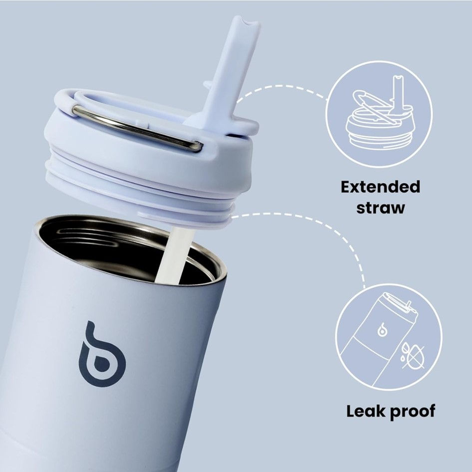 Miniatura: Botella de Agua de Acero Inoxidable Bottle Bottle con Sorbete y Asa 710ml