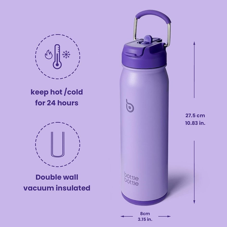 Miniatura: Botella Deportiva de Acero Inoxidable Bottle Bottle con Soporte Píldora  710ml