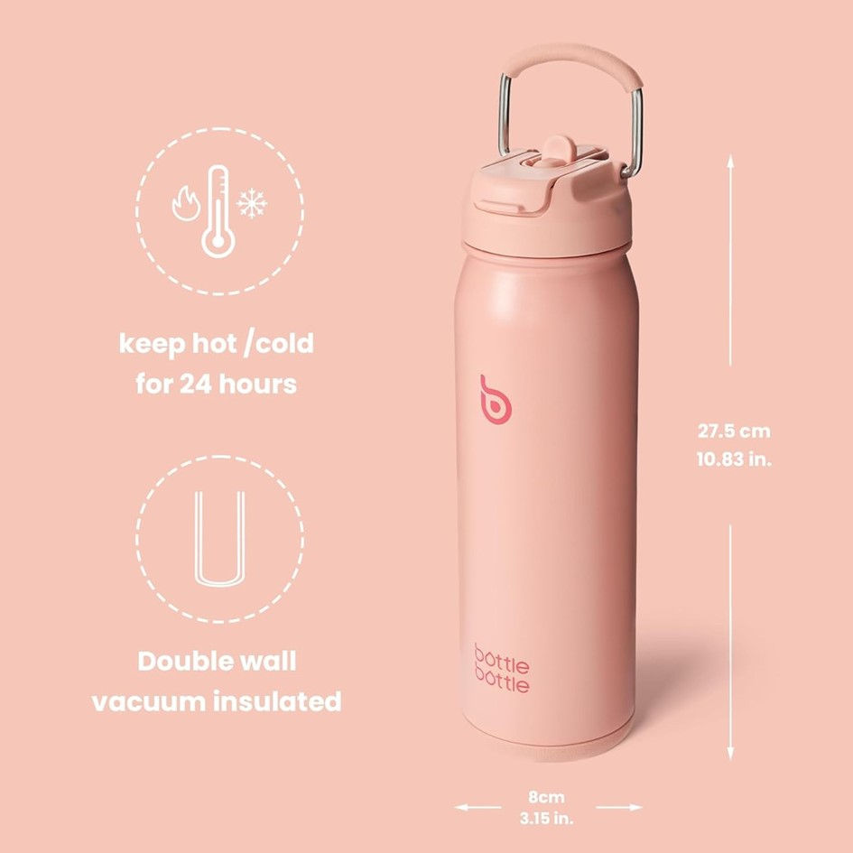 Miniatura: Botella Deportiva de Acero Inoxidable Bottle Bottle con Soporte Píldora  710ml