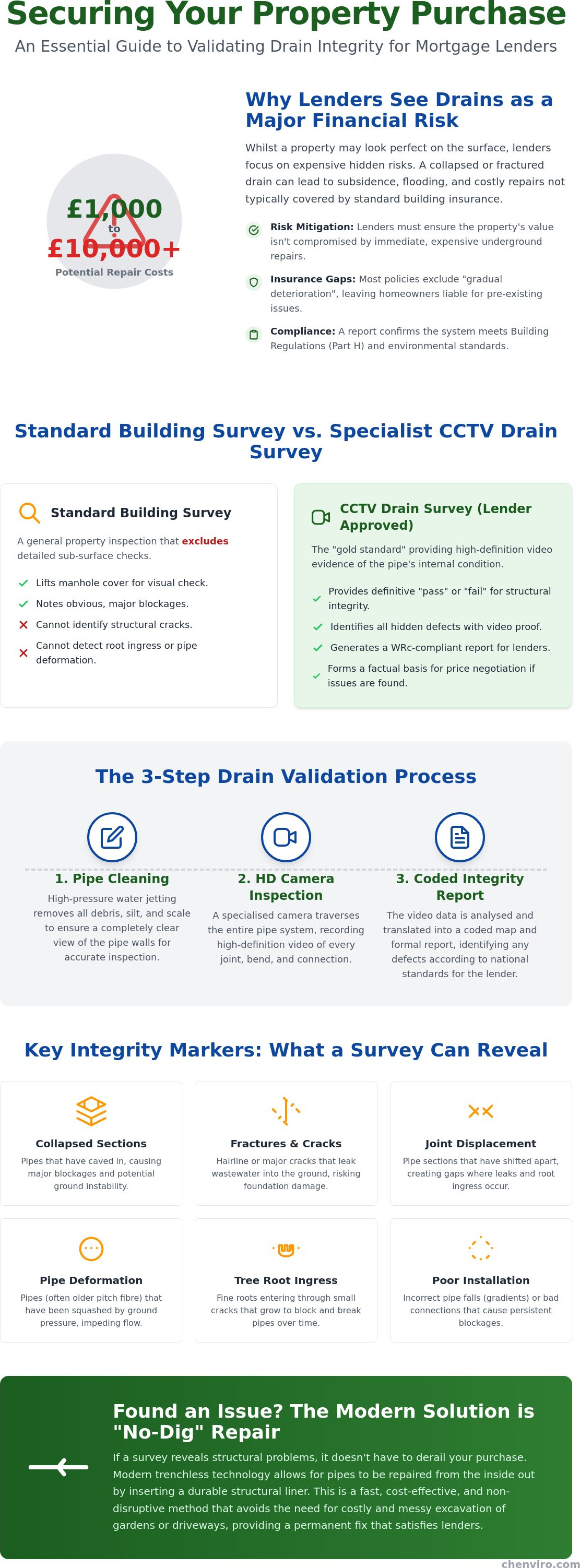Validating drain integrity for lenders