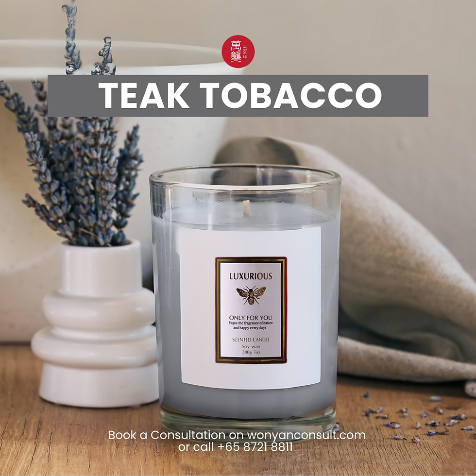 Natural Pure Soy Candle 200g (Teak Tobacco)