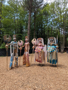 NYC specialty performer in fantasy costume at electric forest festival