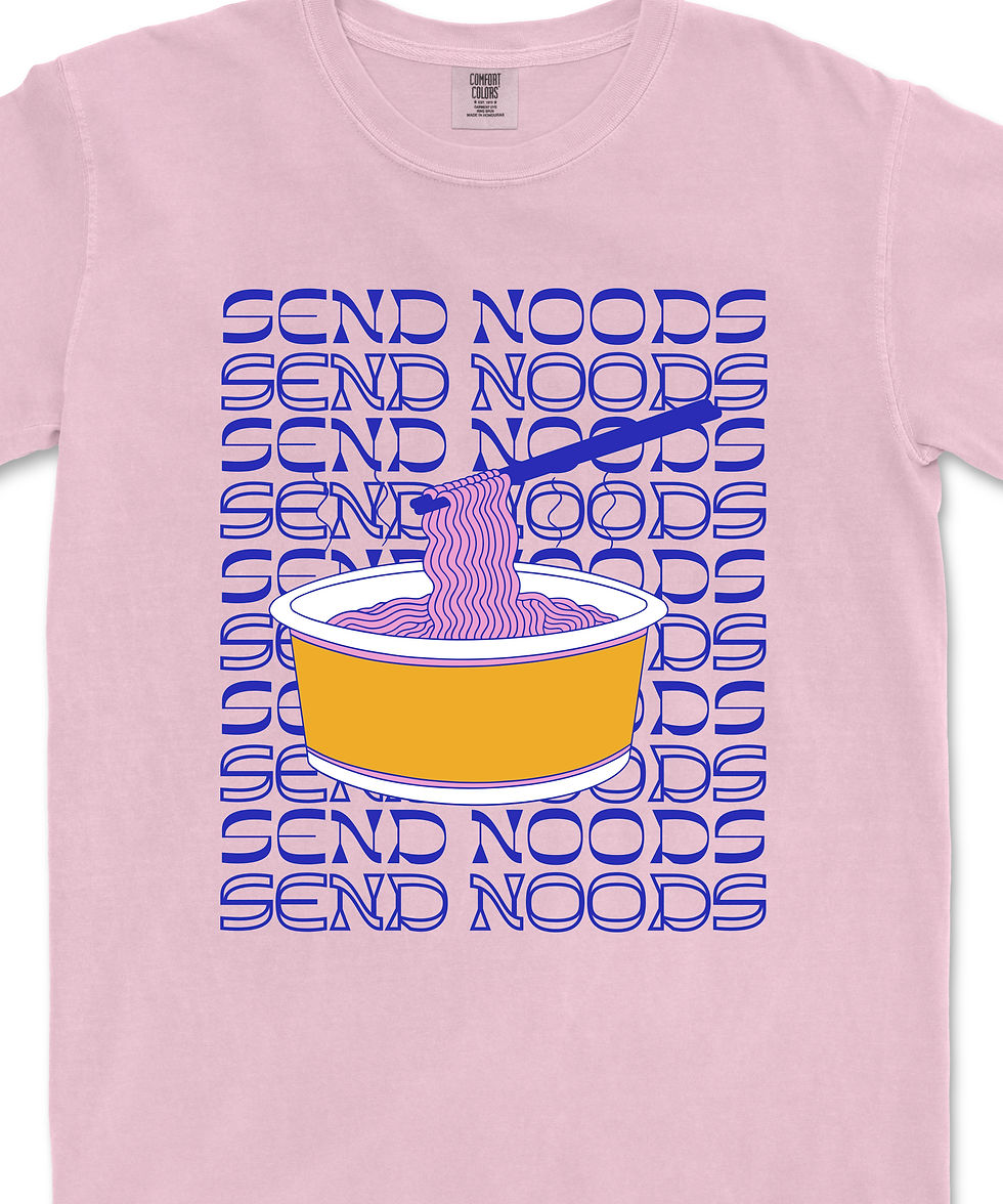 Thumbnail: send noods funny text-only graphic t-shirt