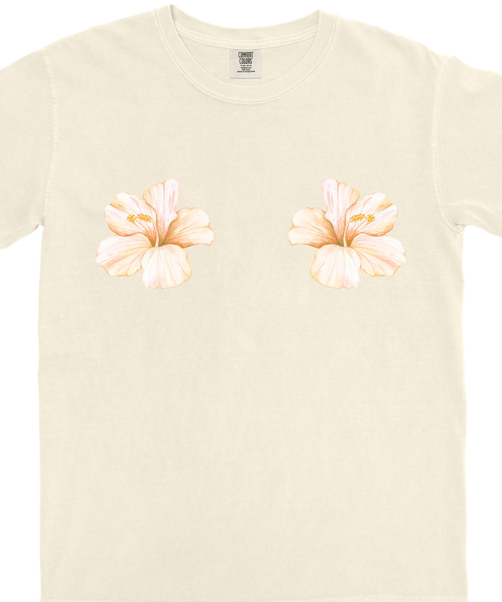 Thumbnail: hibiscus flower graphic t-shirt with tropical design