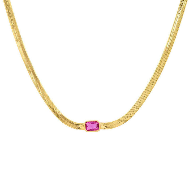 Thumbnail: Necklace Women with Cubic Zircon Stone Rain