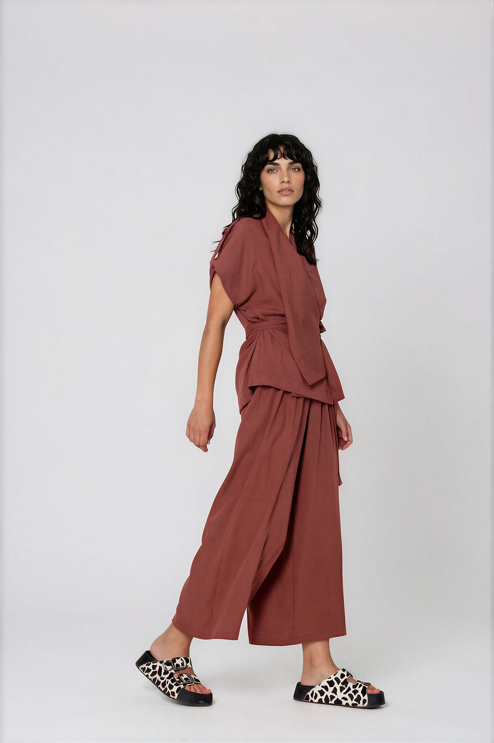 Thumbnail: Cropped Wide-Leg Trousers