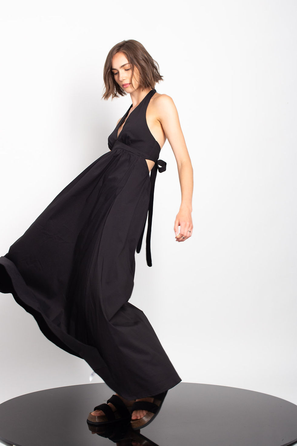Thumbnail: Maxi Halter dress with tie up