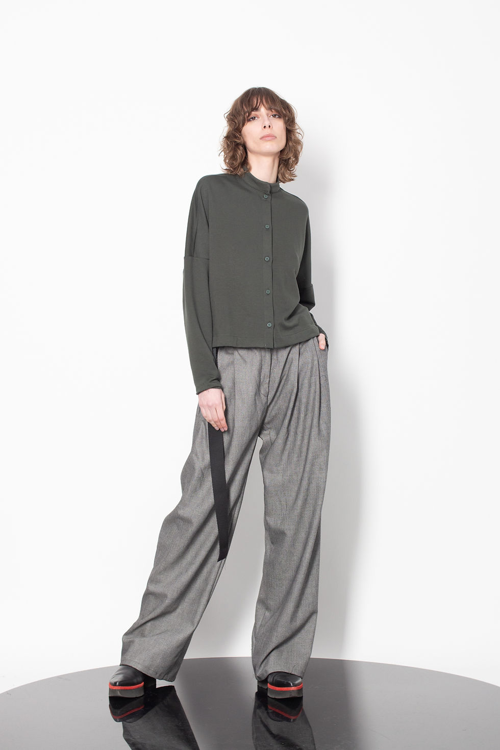 Thumbnail: Pleated Wide-Leg Trousers