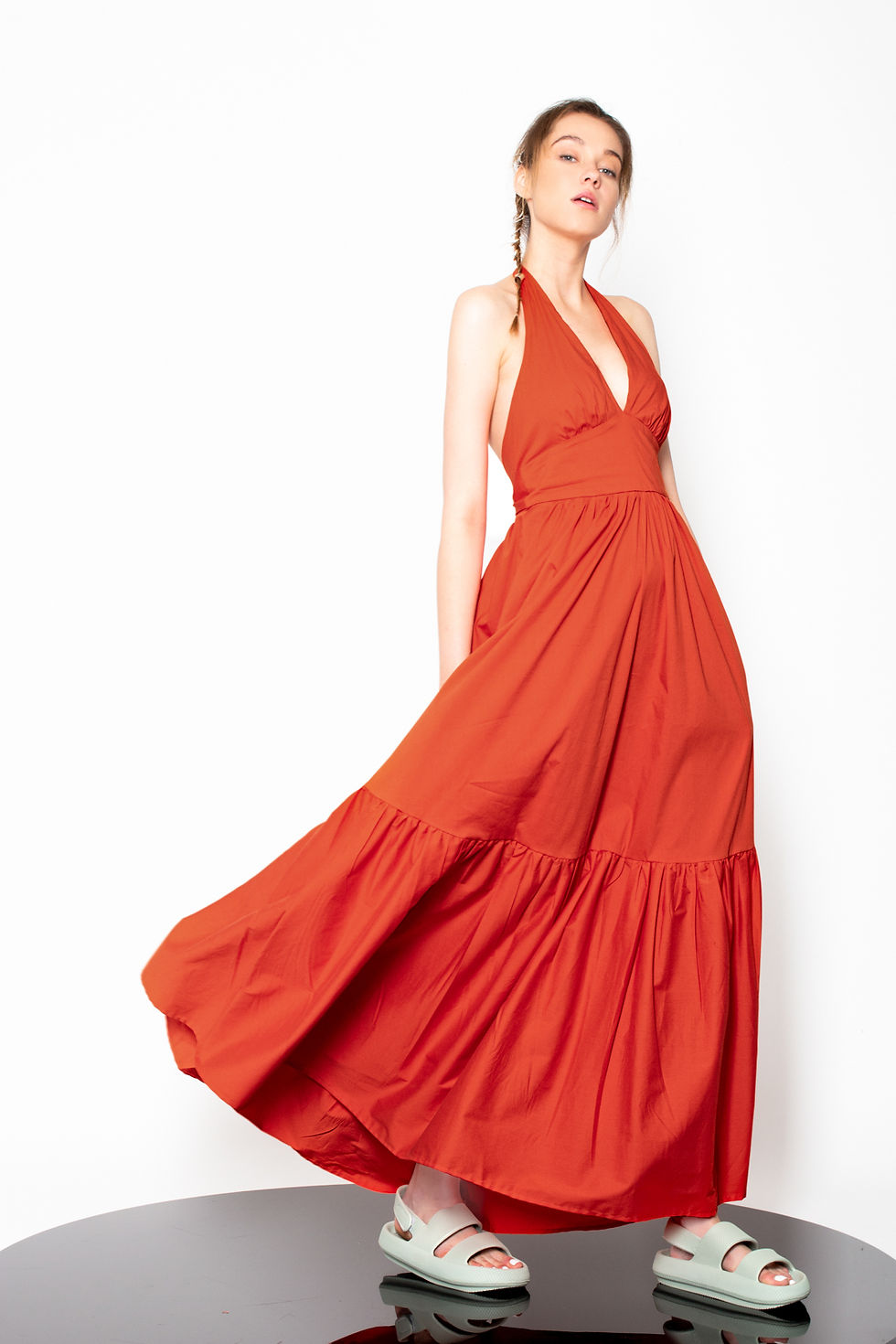 Thumbnail: Maxi Halter Ruffled dress