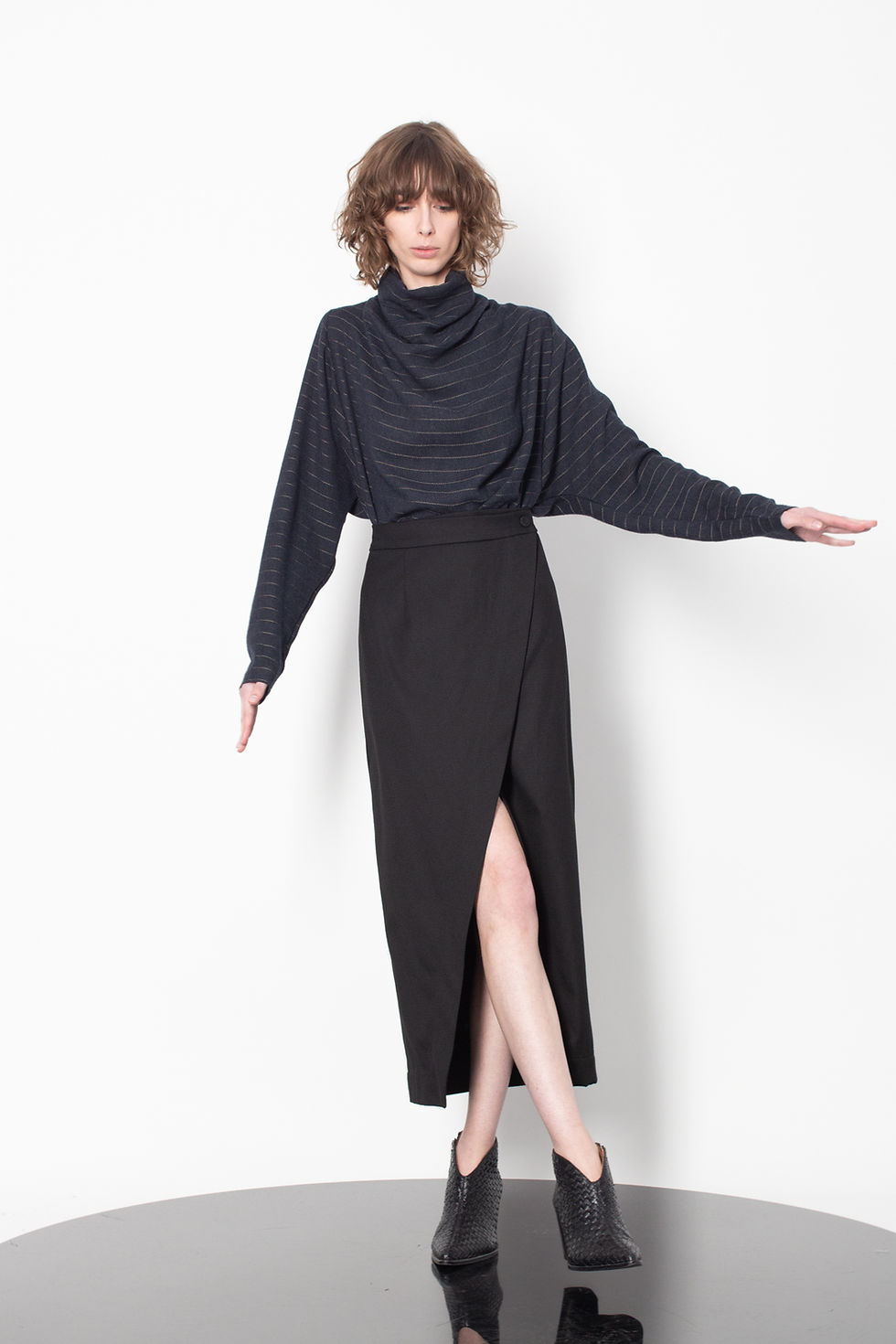 Thumbnail: Draped turtleneck batwing top