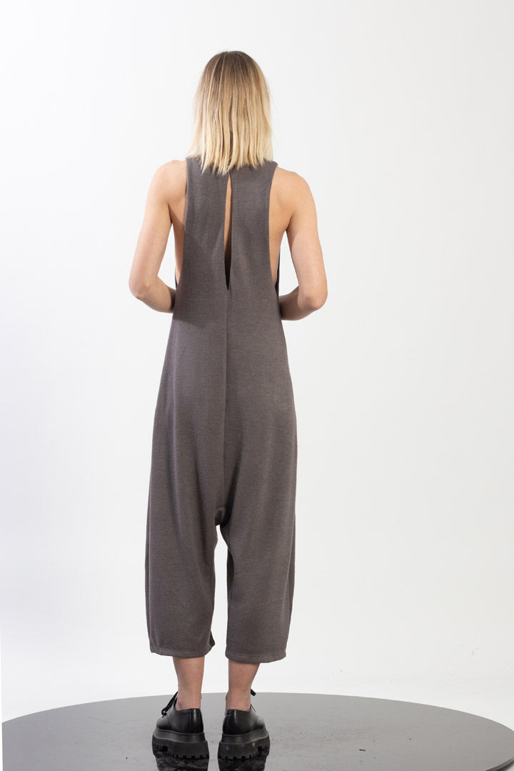 Thumbnail: Tricot Sleeveless Low Crotch Jumpsuit