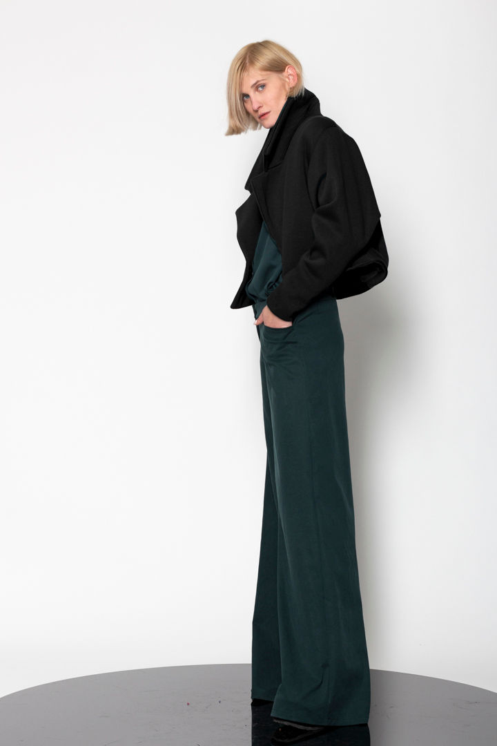 Thumbnail: Single breasted cropped Jersey jacket