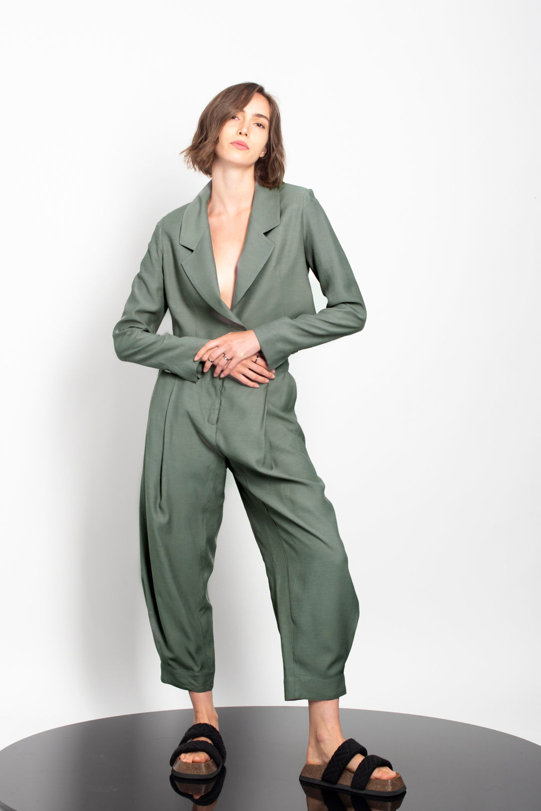 Pleated croped pants