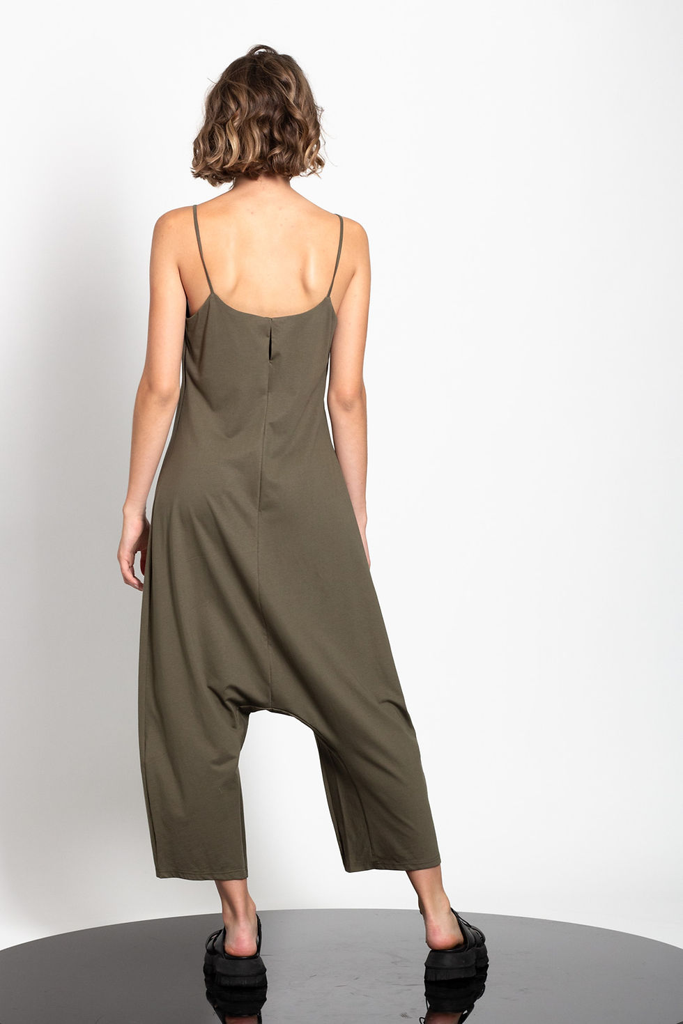 Thumbnail: Low crotch spaghetti straps jumpsuit
