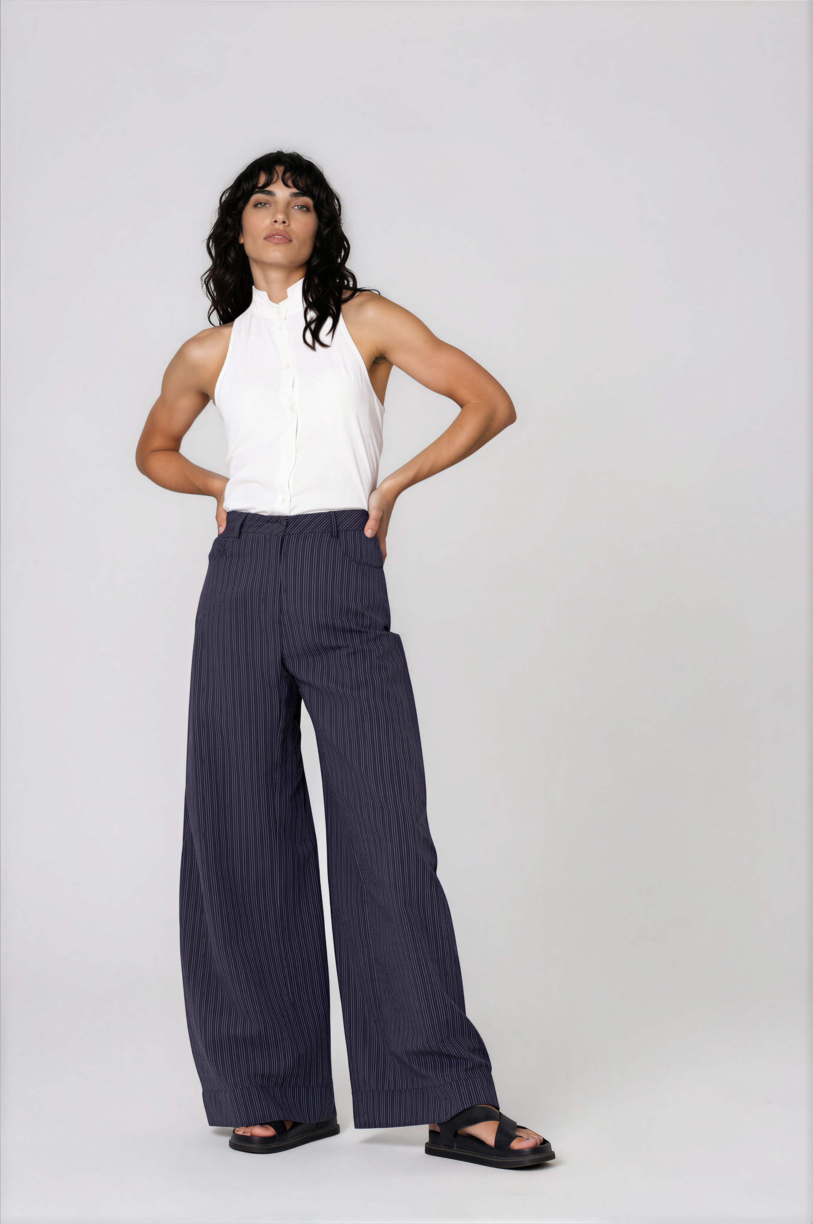 Technical Pinstripe Trousers