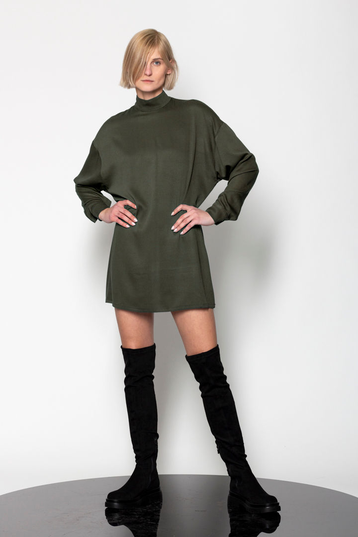 Thumbnail: turtleneck long sleeve mini dress