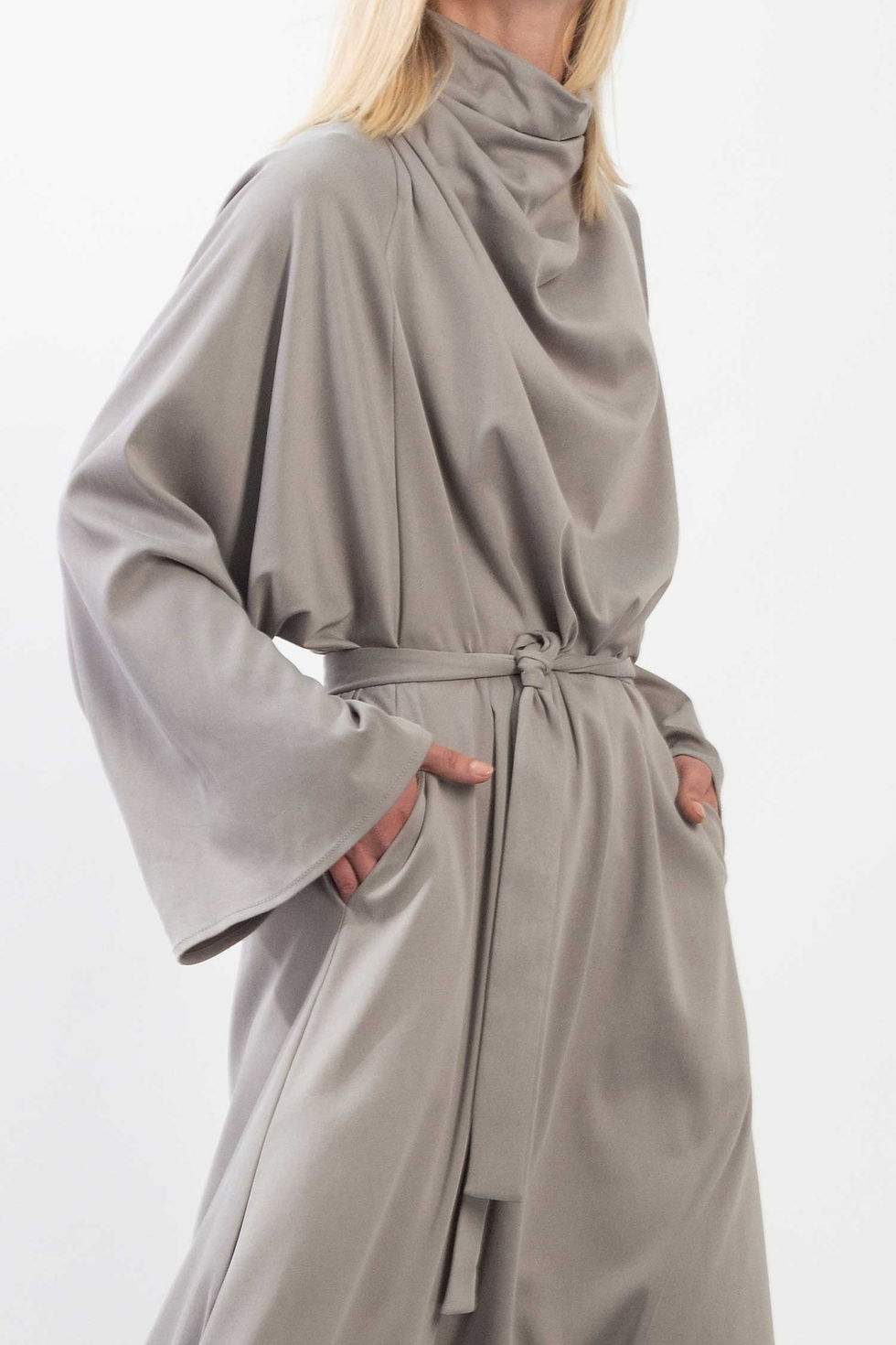 Thumbnail: Maxi Dress With Oblique Drapped Neckline