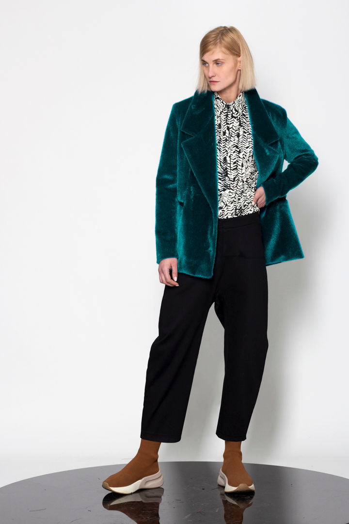 Thumbnail: Single breasted eco fur jacket