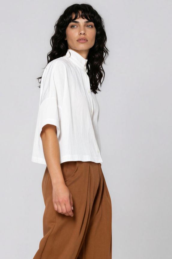 Thumbnail: Boxy Stand-Up Collar Shirt