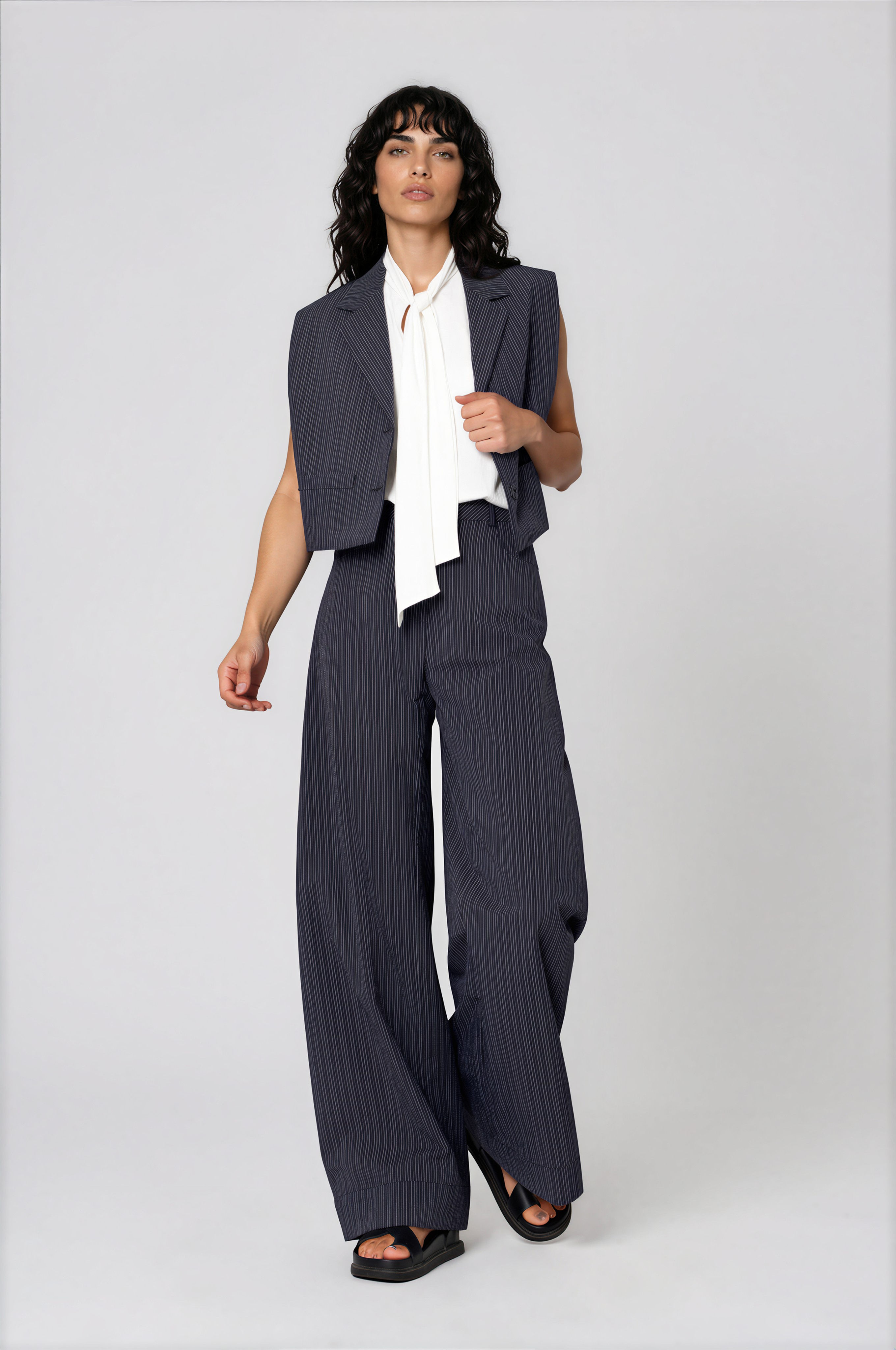 Adjustable Pinstripe Jacket
