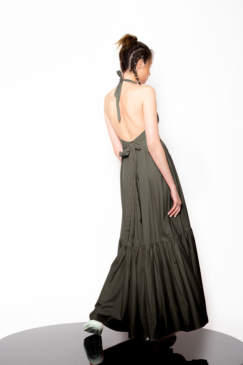 Thumbnail: Maxi Halter Ruffled dress