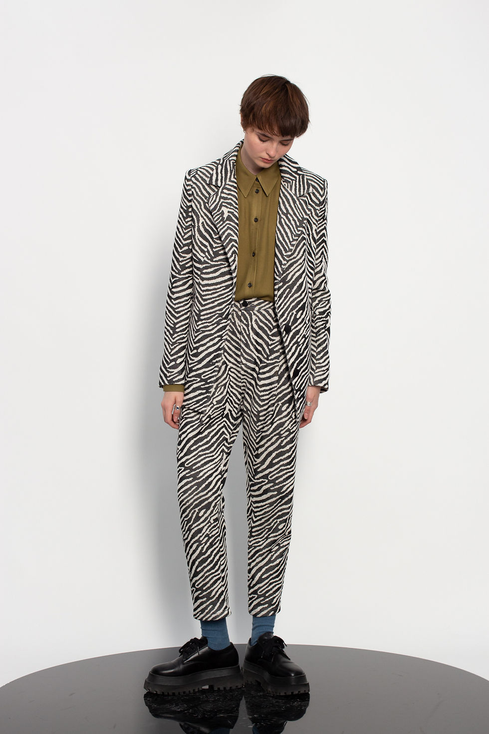 Thumbnail: Jersey jacquard single breasted jacket