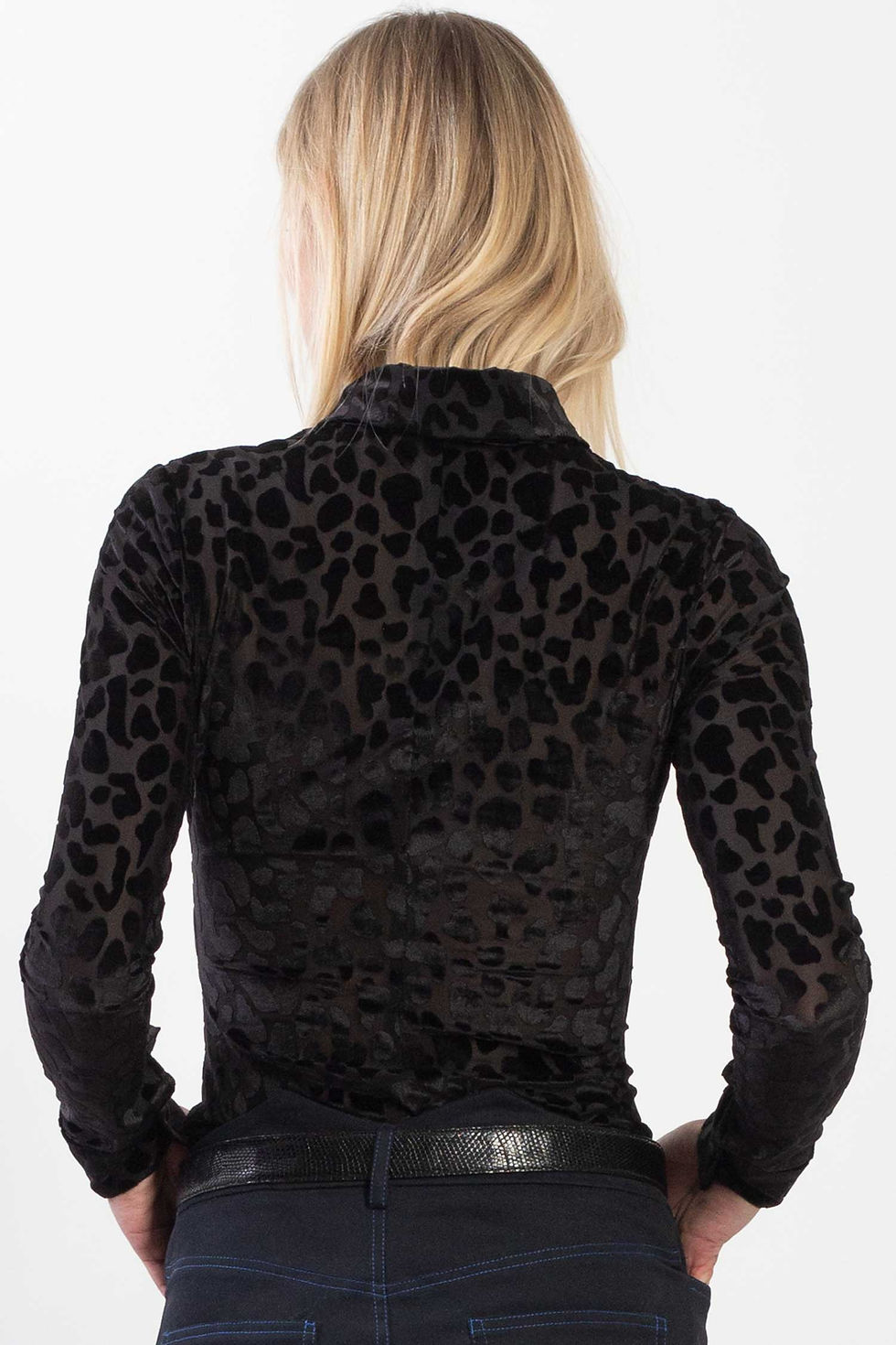 Thumbnail: Flock Printing Fitted Polo Neck  Top