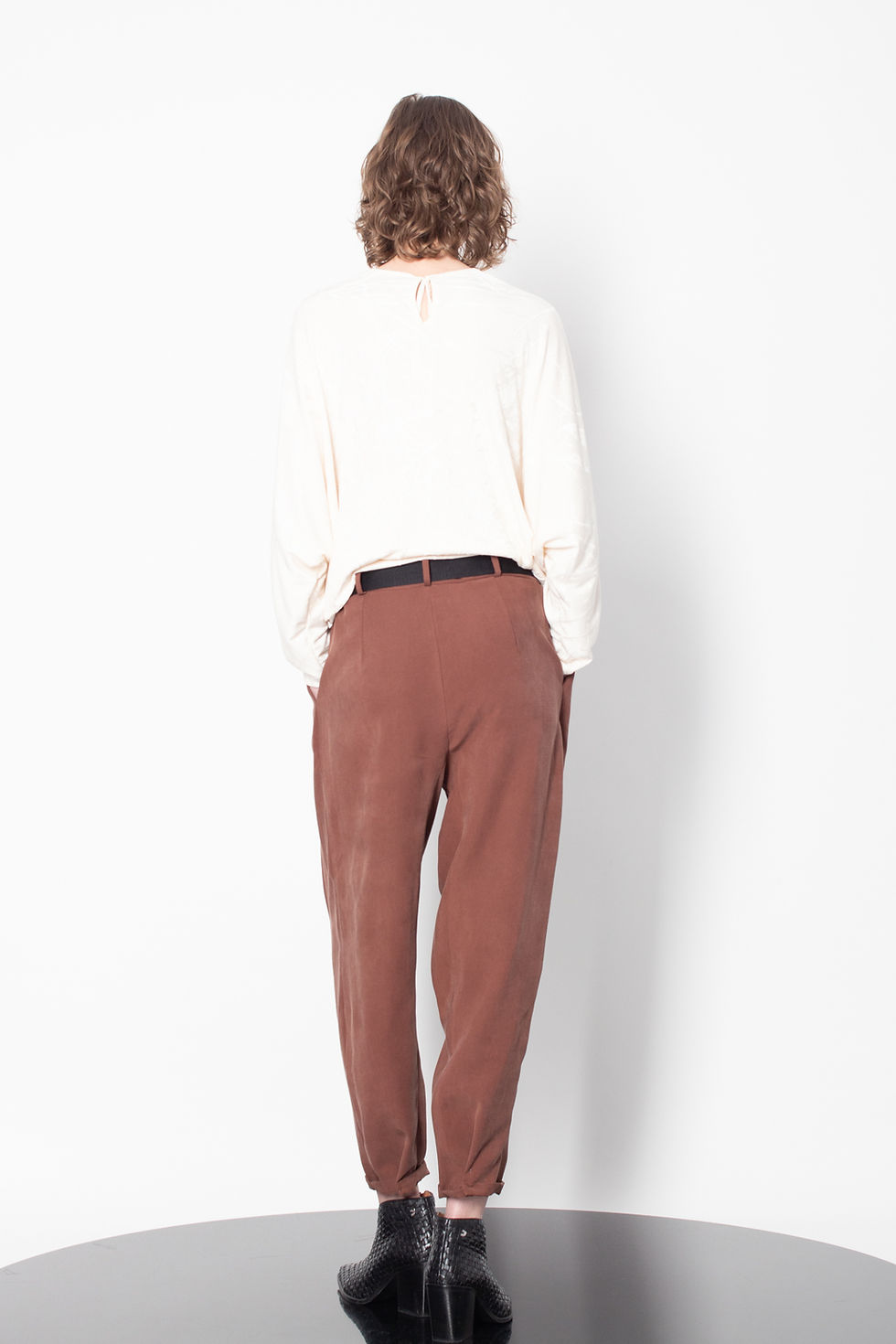 Thumbnail: Tapered trousers with double side pleats
