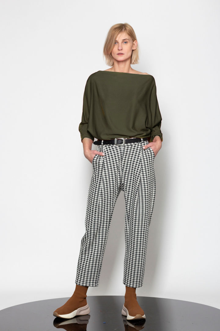 Thumbnail: Boat neck dolman sleeve top