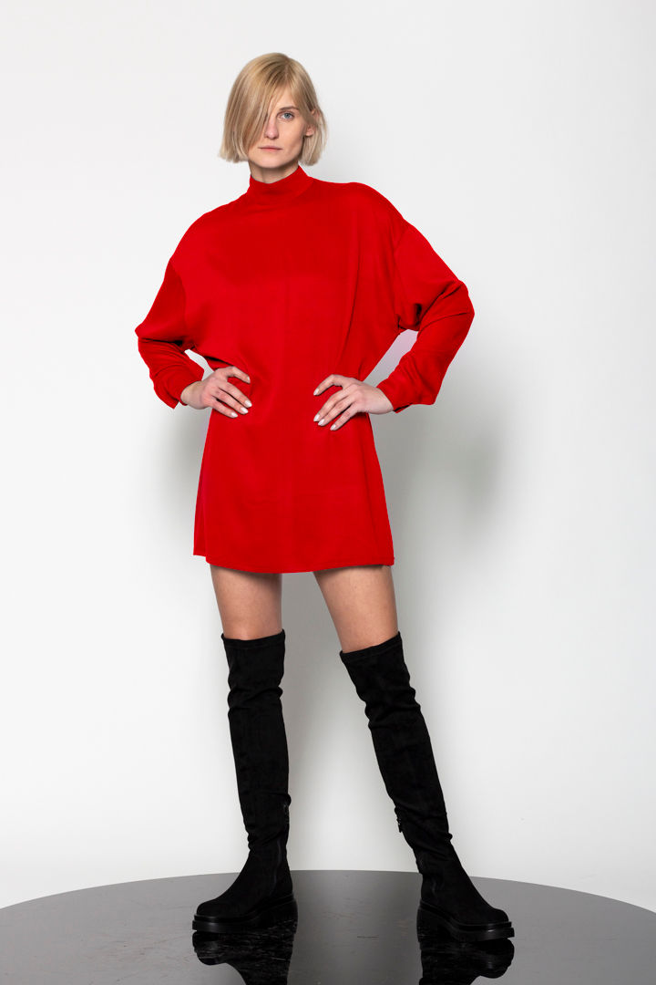 Thumbnail: turtleneck long sleeve mini dress