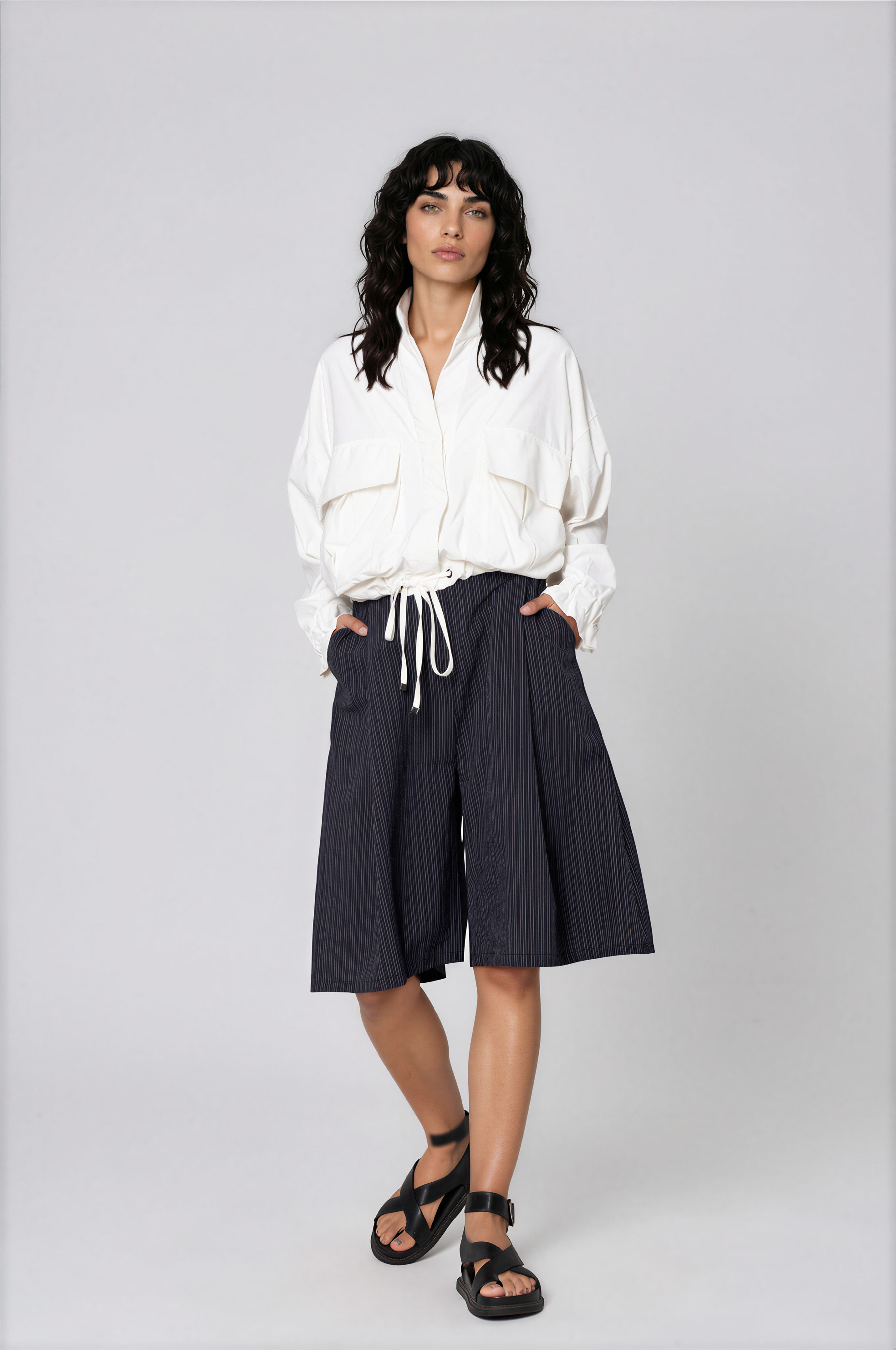 Pinstripe Bermuda Shorts