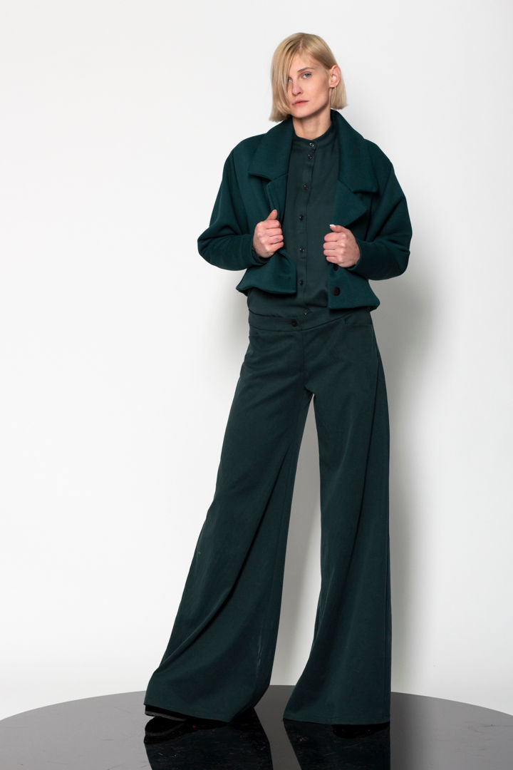 Single breasted cropped Jersey jacket