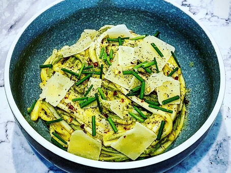 Pasta with butternut squash and ricotta sauce