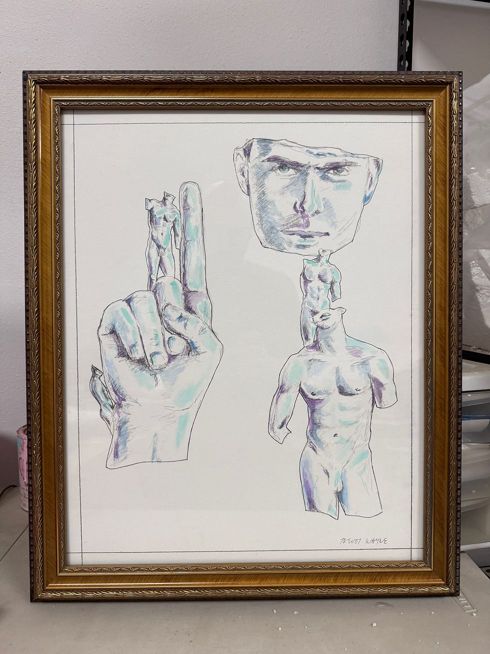 Thumbnail: 16" by 20" Framed Figurative