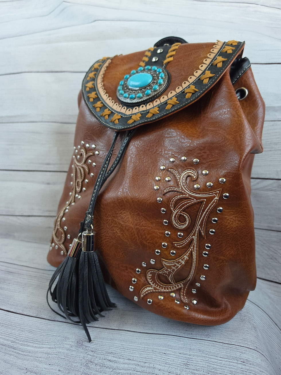 Thumbnail: Western Turquoise Stone Backpack