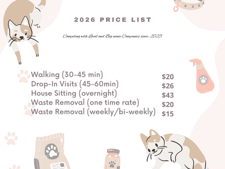Here is our 2026 sit-and-stay pricing