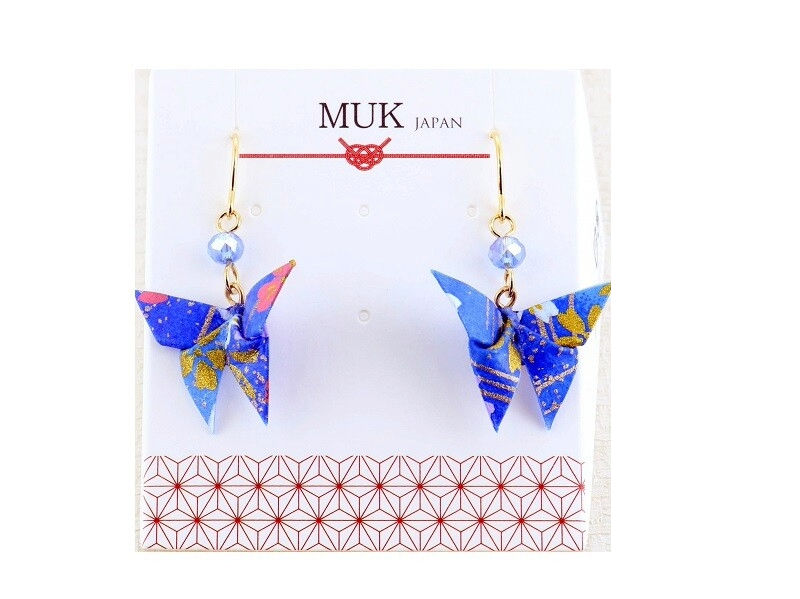 Thumbnail: Yuzen washi butterfly earrings