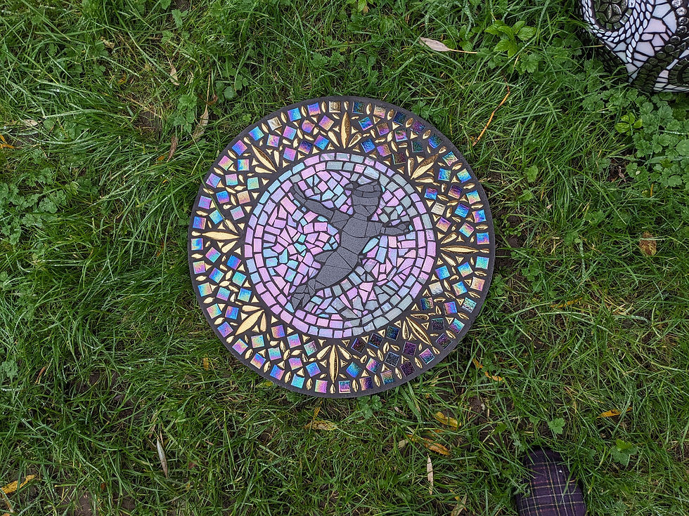Thumbnail: 50cm custom made silhouette garden stepping stone mosaic paver fantasy magical c