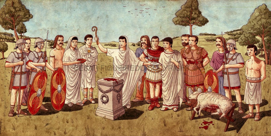 Imagem evocativa de fundação de uma cidade romana.
