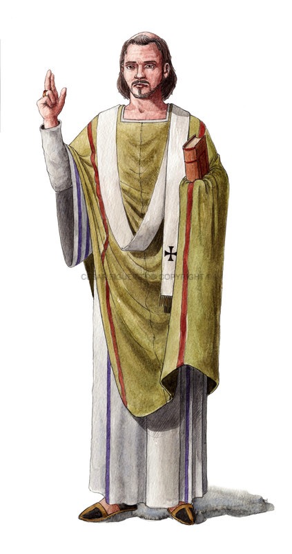 Representação da figura de São Frutuoso com indumentária coeva (século VII).