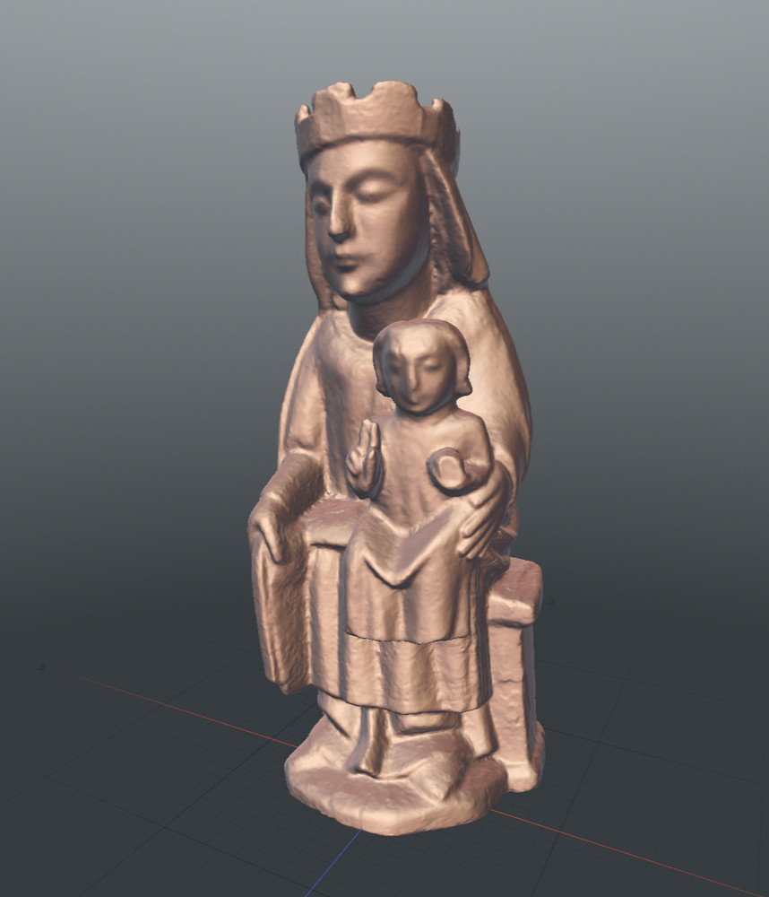 Modelo fotogramétrico de Santiago Apóstolo. Cronologia:  séculos XVII- XVIII. Altura: 34 cm. Museu Pio XII.