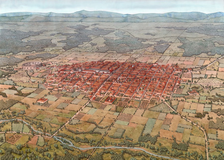 Ensaio de visualização de Bracara Augusta na primeira metade do século II d.C.
