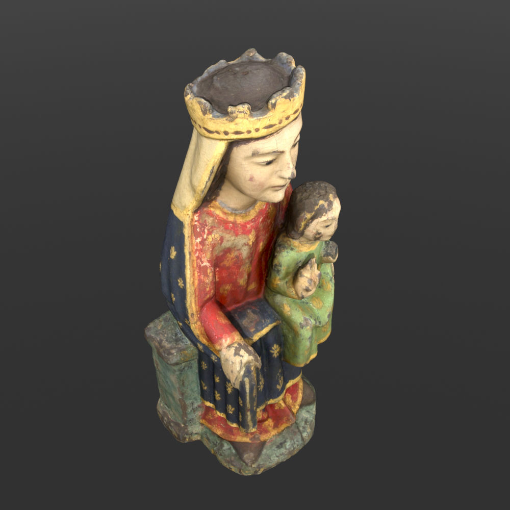 Modelo fotogramétrico de Santiago Apóstolo. Cronologia:  séculos XVII- XVIII. Altura: 34 cm. Museu Pio XII.