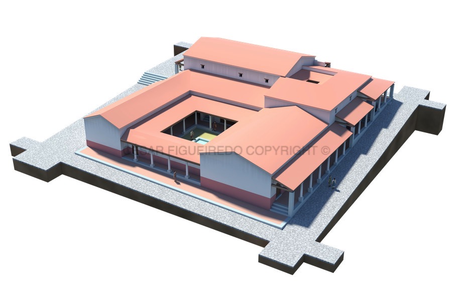 Reconstituição da Domus das Carvalheiras (fase I).