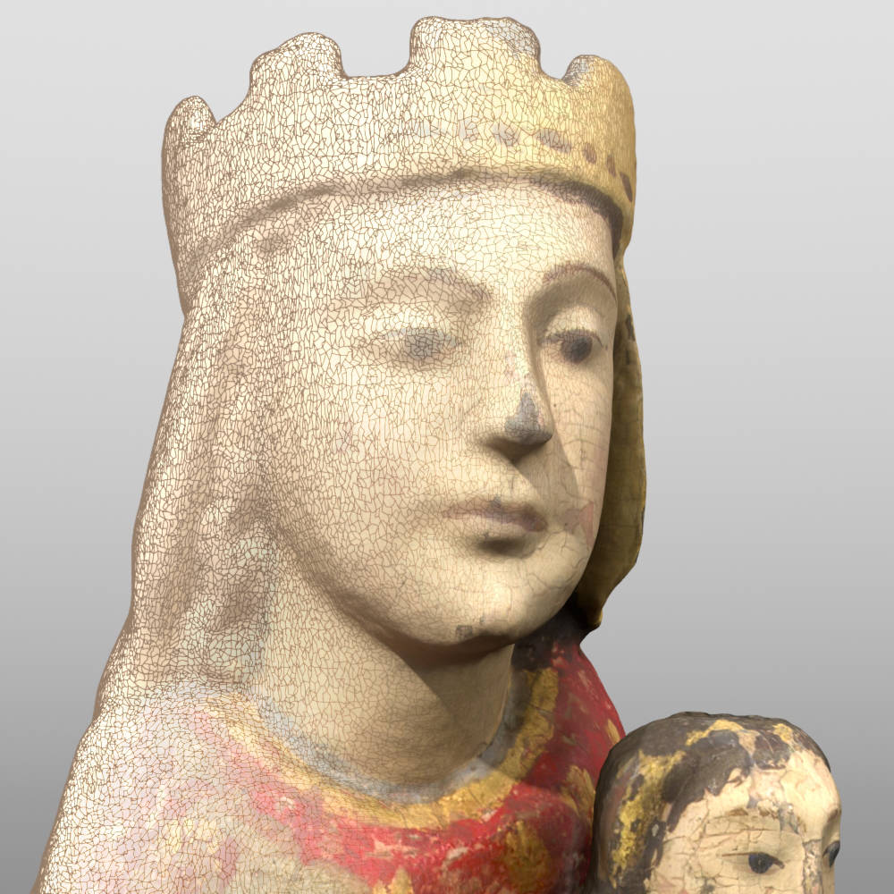 Modelo fotogramétrico de Santiago Apóstolo. Cronologia:  séculos XVII- XVIII. Altura: 34 cm. Museu Pio XII.