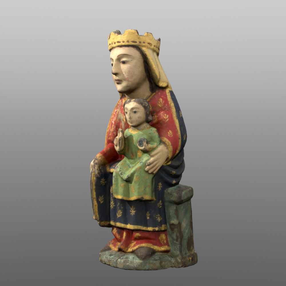 Modelo fotogramétrico de Santiago Apóstolo. Cronologia:  séculos XVII- XVIII. Altura: 34 cm. Museu Pio XII.