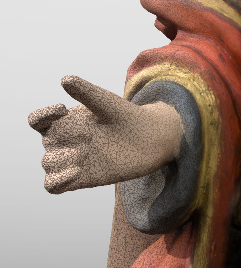 Modelo fotogramétrico de Santiago Apóstolo. Cronologia:  séculos XVII- XVIII. Altura: 34 cm. Museu Pio XII.