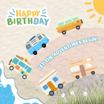 Campervan Motorhome Happy Birthday Card